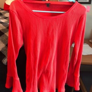 J crew Quarter sleeved red top